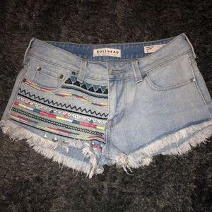 Aztec embroidered low rise shorts